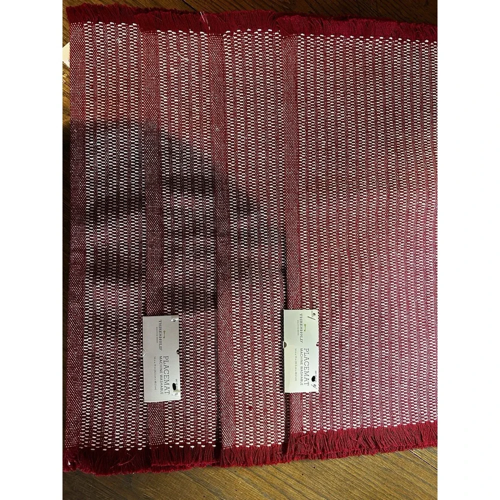 Threshold new with  tags red placemats se of four stripes deep red